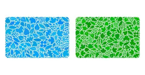 Filled Rectangle Icon Eco Composition of Floral Elements イラスト素材