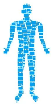 Filled Rectangle Man Figure Stock Illustration