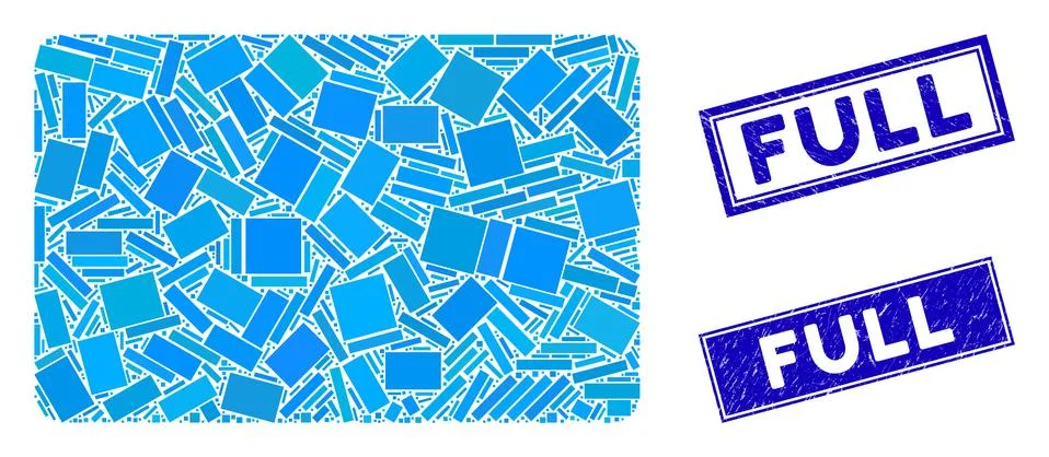 Filled Rectangle Mosaic and Distress Rectangle Full Watermarks 스톡 일러스트