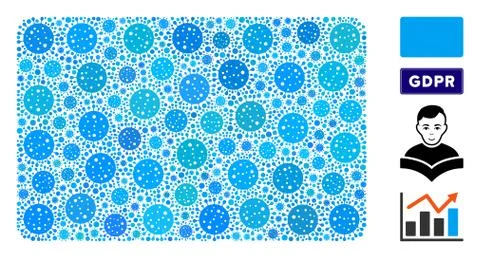 Filled Rectangle Mosaic of Covid Virus Elements Illustrazione stock
