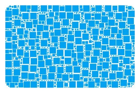 Filled Rectangle Mosaic of Squares and Circles Illustrazione stock