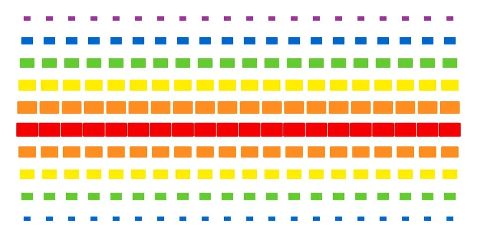 Filled Rectangle Shape Halftone Spectral Grid Illustrazione stock