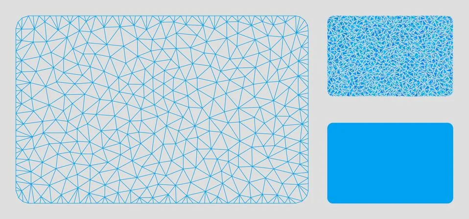 Filled Rectangle Vector Mesh Wire Frame Model and Triangle Mosaic Icon Illustrazione stock