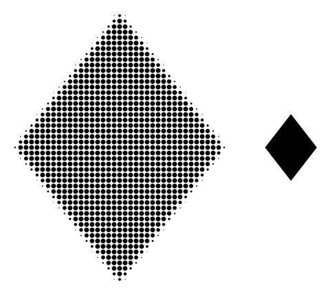 Filled Rhombus Halftone Dot Icon Illustrazione stock