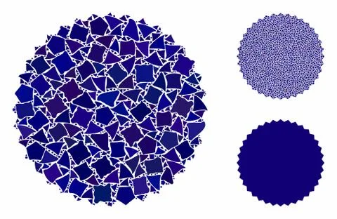 Filled rosette seal Composition Icon of Inequal Elements Illustrazione stock