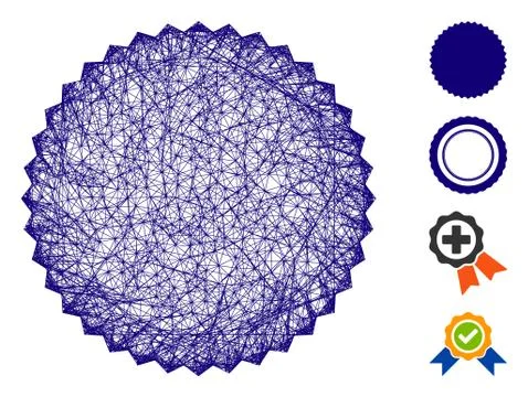 Filled Rosette Seal Web Vector Mesh Illustration Stock-Illustration