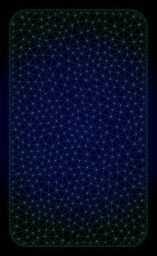 Filled Rounded Rectangle Polygonal Frame Vector Mesh Illustration Illustrazione stock