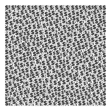 Filled Square Collage of Dollar and Dots Illustrazione stock