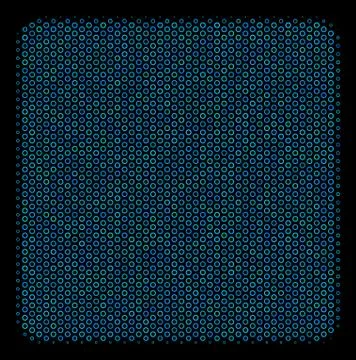 Filled Square Collage Icon of Halftone Spheres Stock Illustration