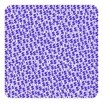 Filled Square Composition of Dollar and Dots Illustrazione stock