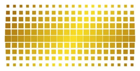 Filled Square Golden Halftone Pattern Stock Illustration