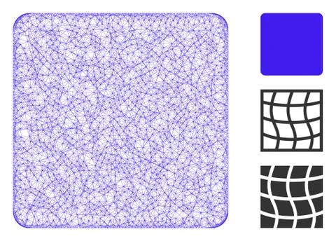 Filled Square Polygonal Web Vector Mesh Illustration Stock Illustration