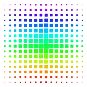 Filled Square Rounded Shape halftone Spectrum grid Stock Illustration