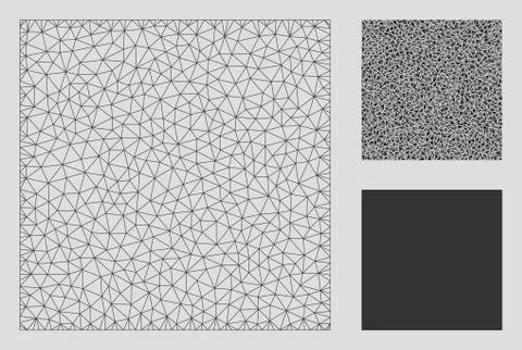 Filled Square Vector Mesh Carcass Model and Triangle Mosaic Icon Stock Illustration