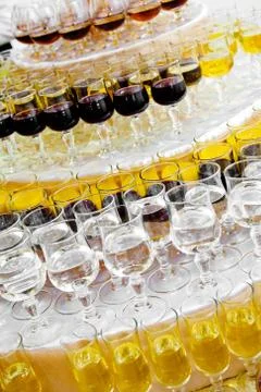 Filled stemware Foto stock