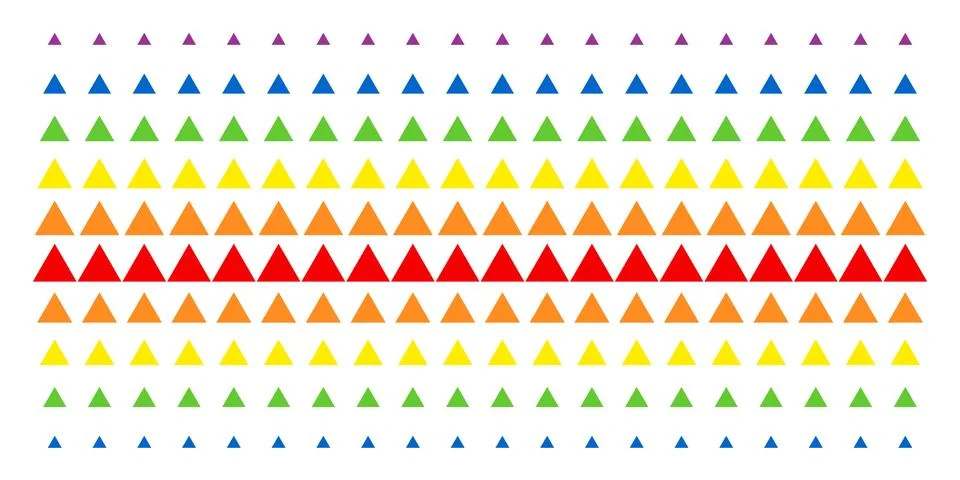 Filled Triangle Shape Halftone Spectrum Array Illustrazione stock