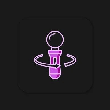 Filled VR controller game icon isolated on black background. Virtual reality  Stock Illustration