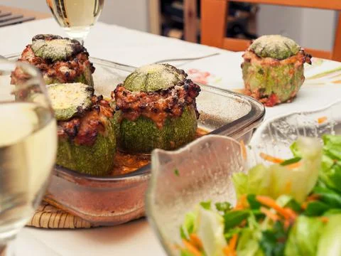 Filled zucchini Stock Photos