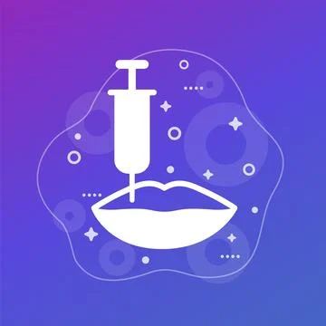 Filler injection in lips icon, vector Stock Illustration
