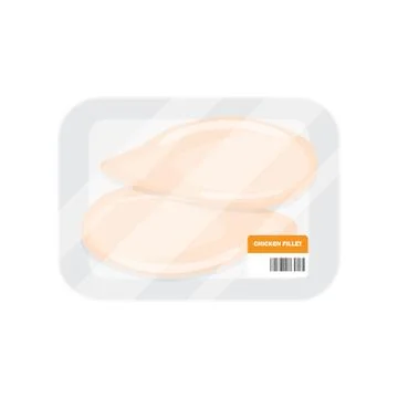 Fillet of chicken in the package Stock Illustration