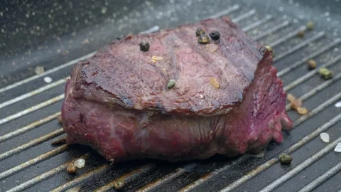 Fillet grill pan. Slow motion. Stock Footage 74304231