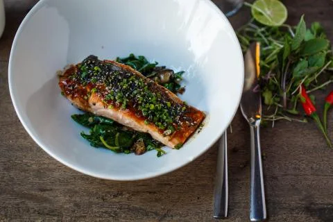Fillet of salmon Foto stock