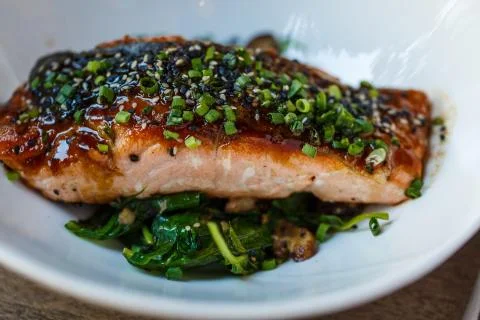 Fillet of salmon Stockfoto's