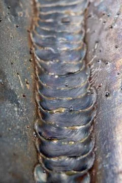 The fillet weld is placed using the MAG method. Errors in steel connections u 写真素材