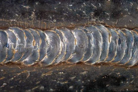 The fillet weld is placed using the MAG method. Errors in steel connections u Stock Photos