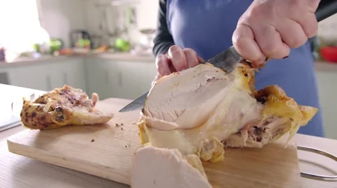 Filleting chicken. Timelapse Stock Footage 46486414