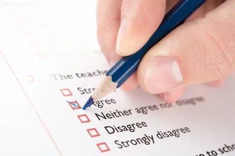 Filling "agree" checkbox of questionnaire 스톡 사진