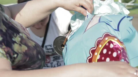 Filling Ballons With Helium Stock Footage 63532035