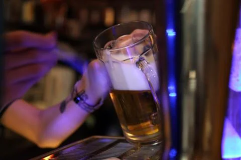 Filling Beer at Bar Stock Photos
