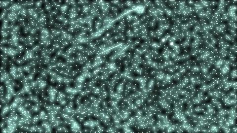 Filling black background with shining particles Stock Footage 160071137