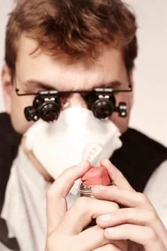 Filling bomb with plastic Stock Photos