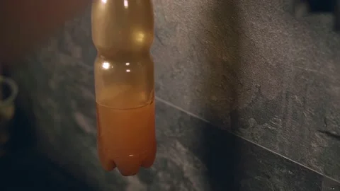Filling a bottle in a beer shop Stock Footage 158404528