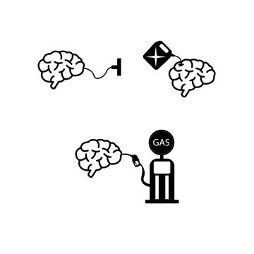 Filling the brain on white Stock Illustration