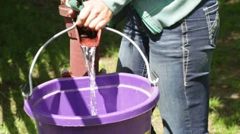 Filling up a Bucket  Stock Footage 50142664