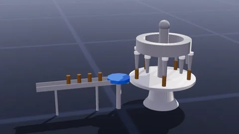 Filling carousel food processing 3d loop 3D animation seamless loop Stock-Footage 341779721