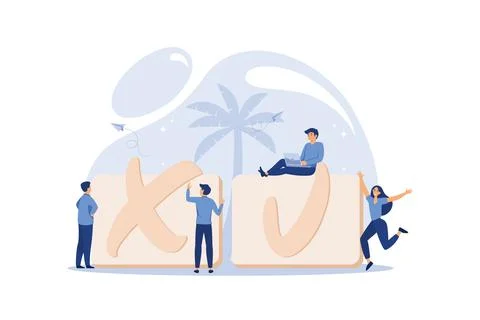 Filling completed not completed, marking important dates and tasks, team th.. Stock Illustration