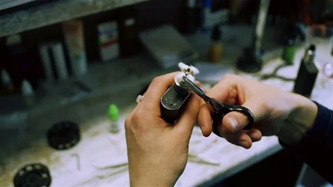 Filling cotton wool for vaping Stock Footage 73016332