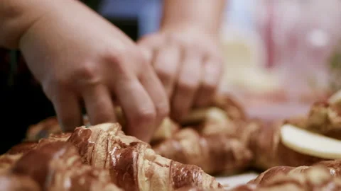 Filling a croissant Stock Footage 233196728