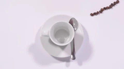 Filling cup with coffee beans Stock Footage 71224798