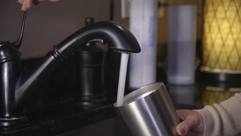 Filling Cup With Water From Tap Stock Footage 227077039