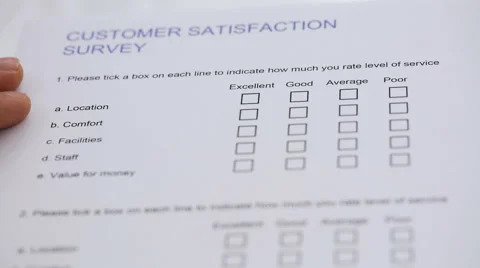 Filling The Customer Satisfaction Survey Stock Video Pond5