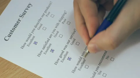 Filling Customer Survey Video stock 43219552