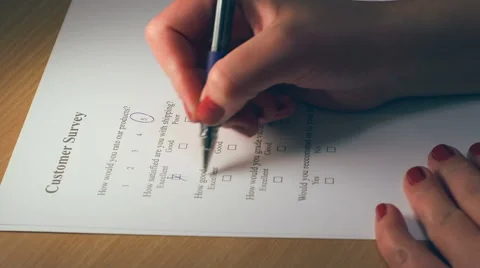 Filling Customer Survey Stock Footage 43219630