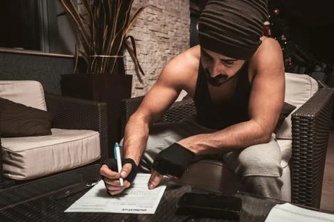 Filling in documents. Stock Photos