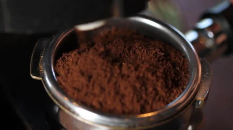 Filling Espresso Filter Close Up Stock Footage 57717809