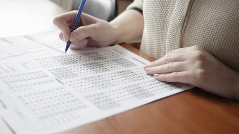 Filling examination test Stock Footage 72921876